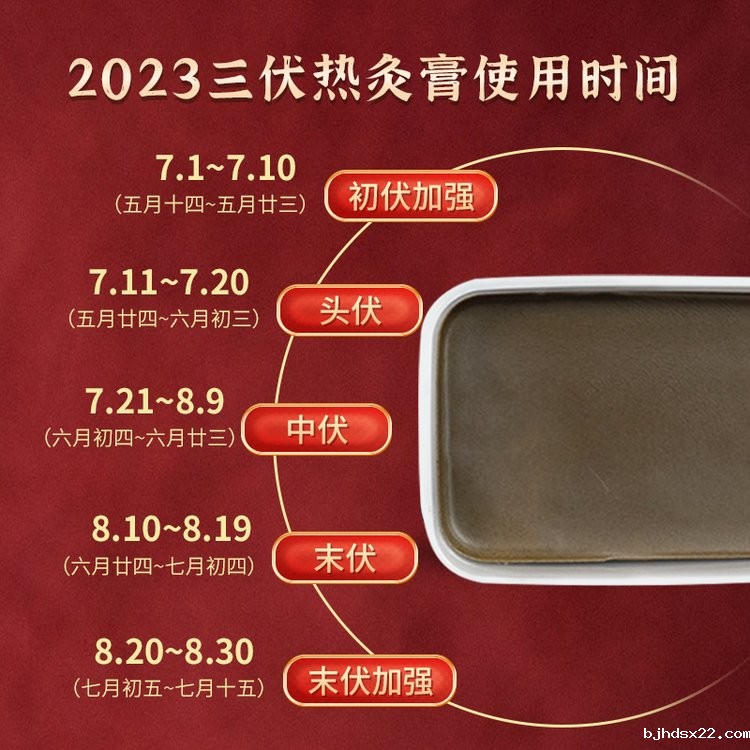 2023三伏热灸膏使用时间 2023三伏热灸膏使用时间