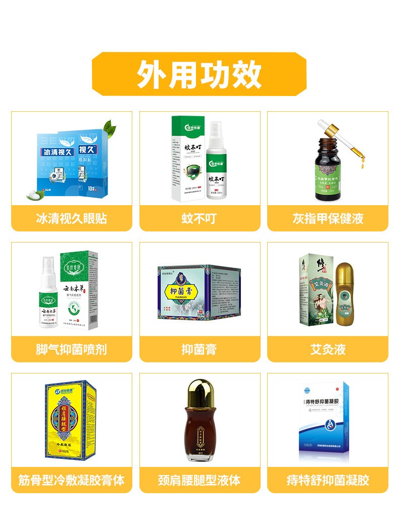 外用保健产品展示